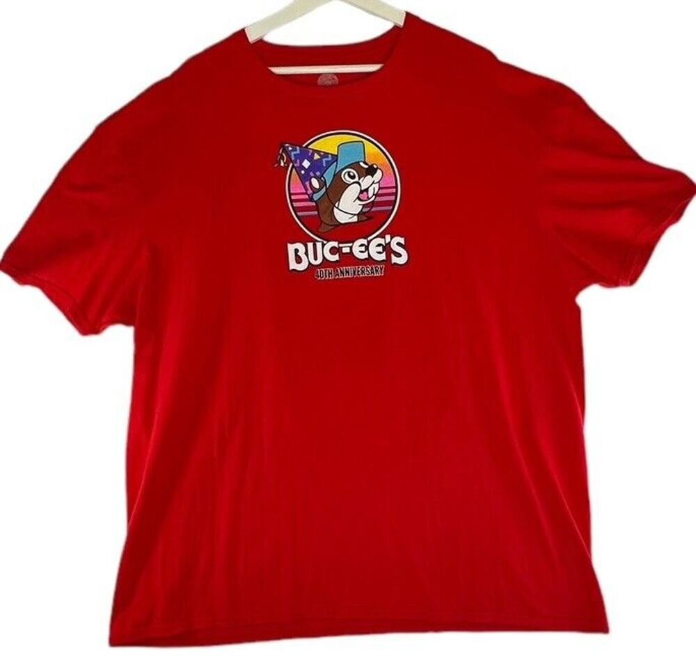 Buc-ees 40th Anniversary Party Lite Its 1982 Mens T Shirt Size 3XL Peace Love